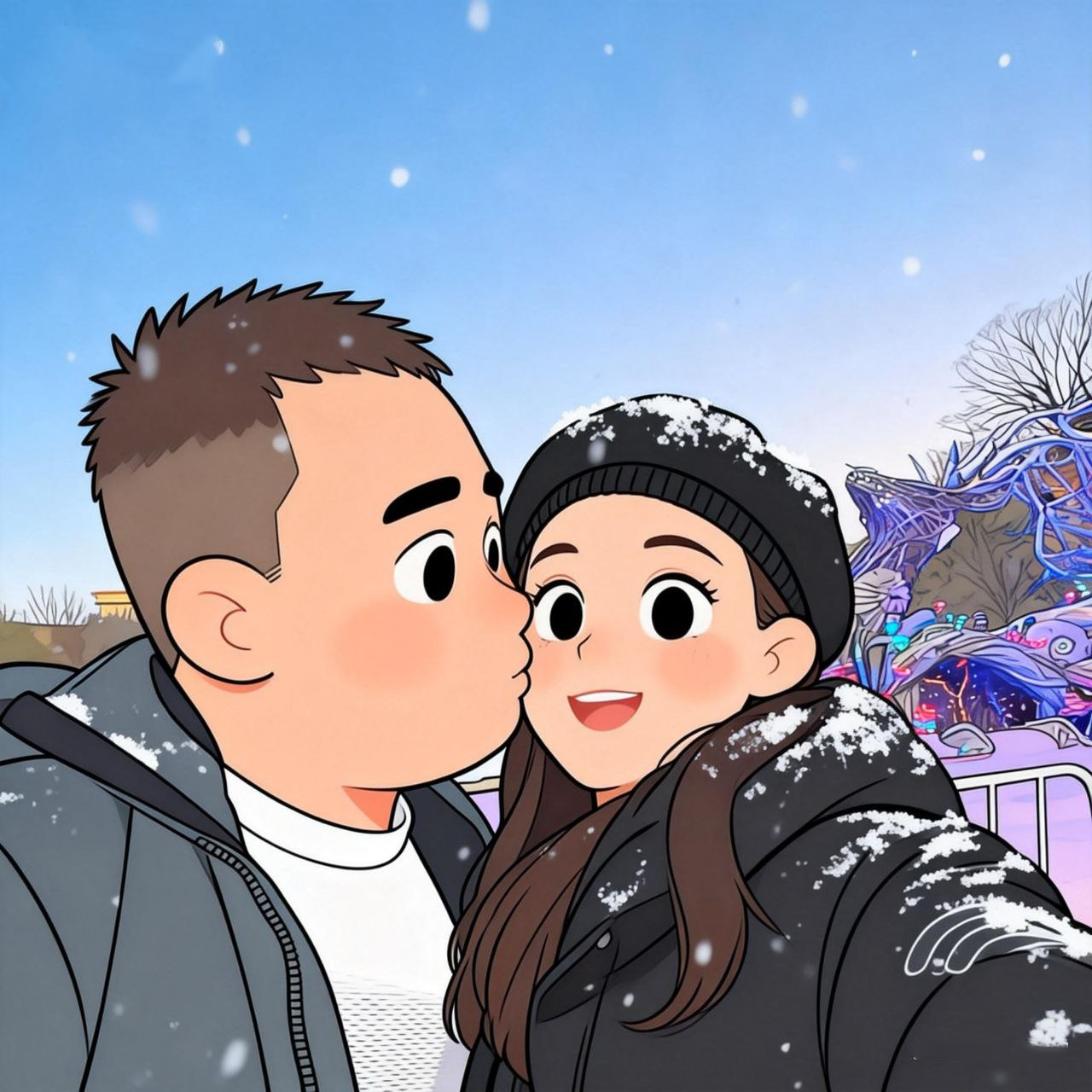 牛宝蛋和花老大的合照